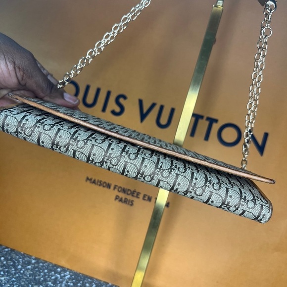 Christian Dior CD Caramel Brown Oblique Monogram Logo Flap Long Wallet - Picture 6 of 16